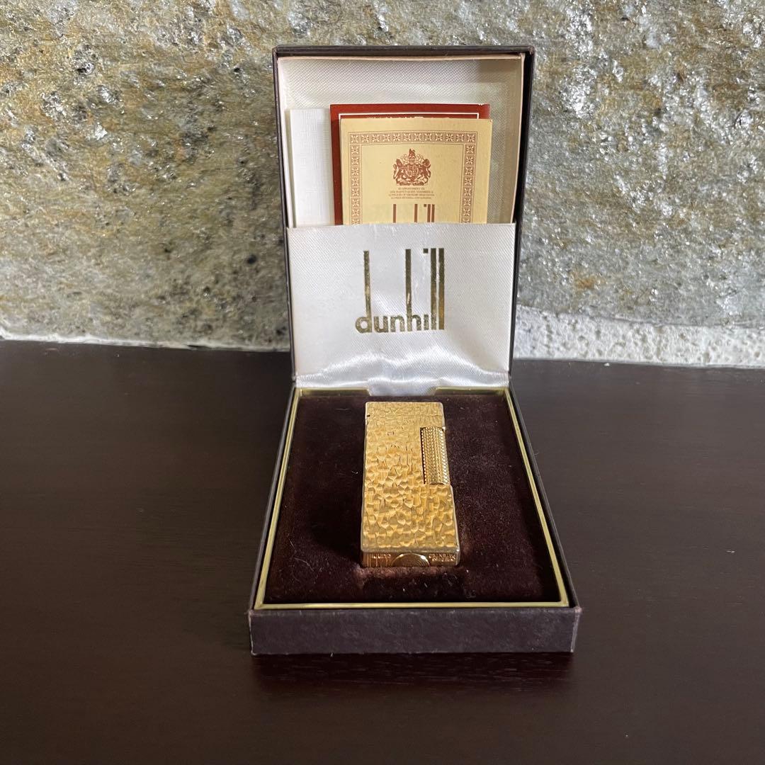 dunhill ヴィンテージ ダンヒル ライター ゴールド ケース付き - メルカリ