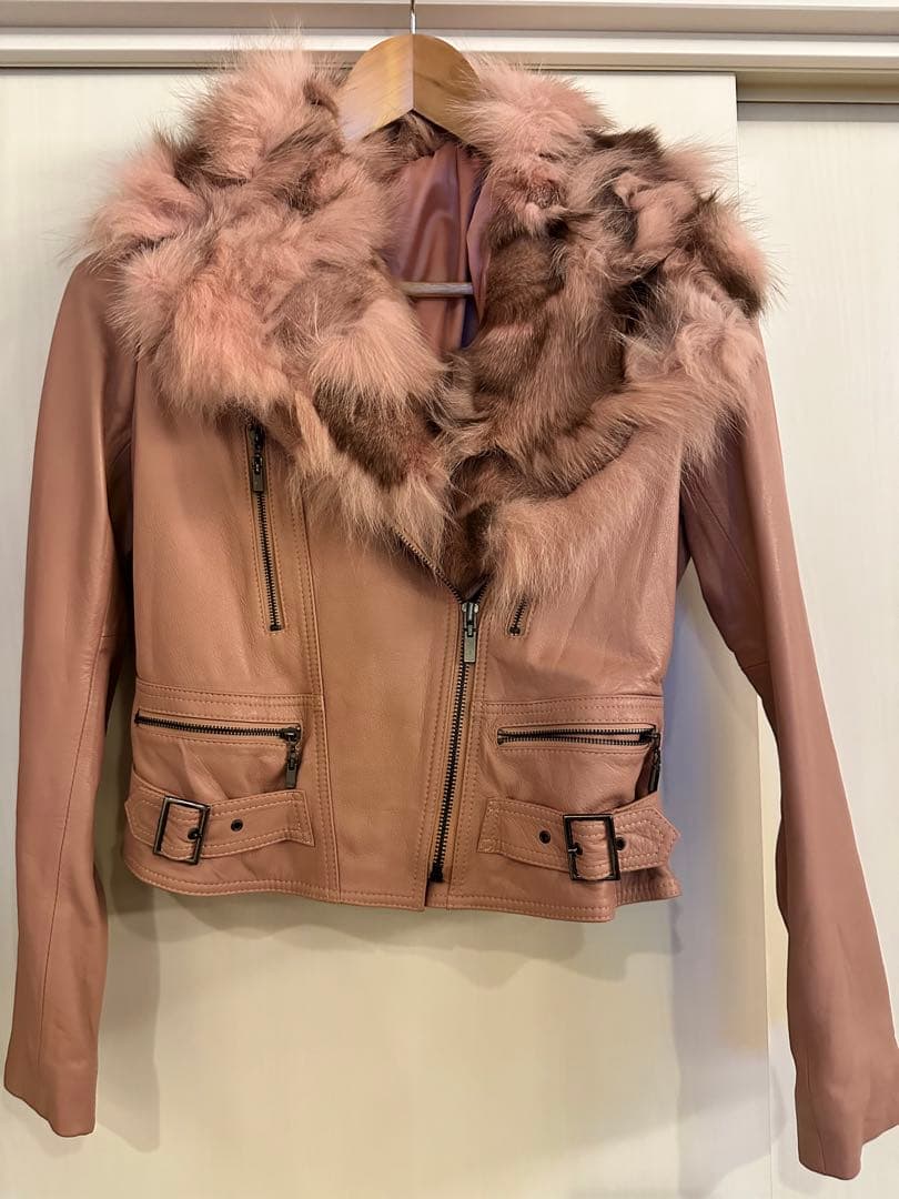 Andyレザーライダースジャケット ファー襟付き Andyレザーライダース