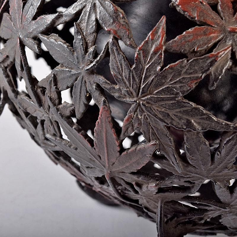 龍ちゃん様専用 古銅 紅葉透かし 三つ足香炉 在銘 約537g D