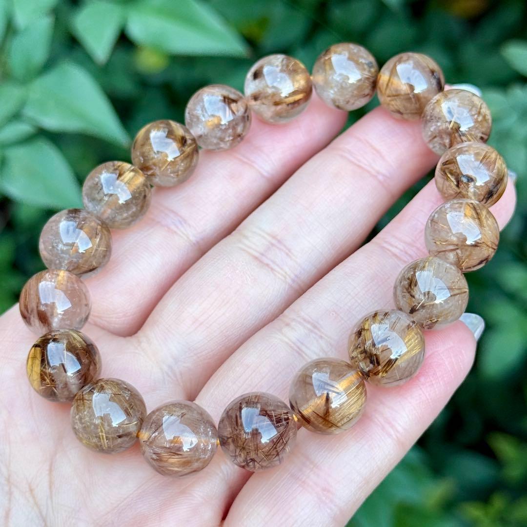 タイガータイチンルチルクォーツ 約11.5〜12.0mm A4801