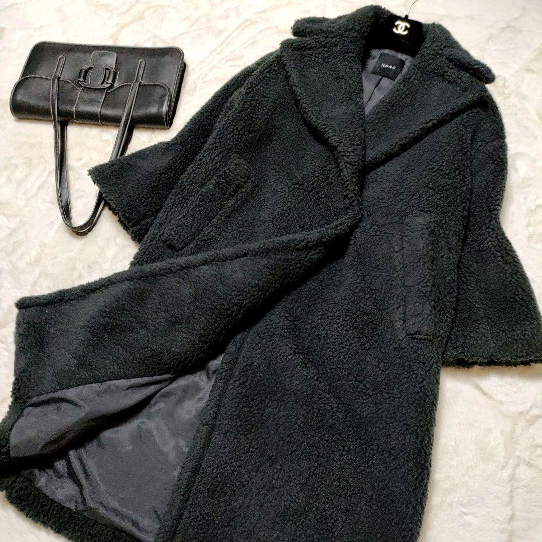 美品 N.O.R.C ノーク テディベア ロングコート ボア フリース モコモコ
