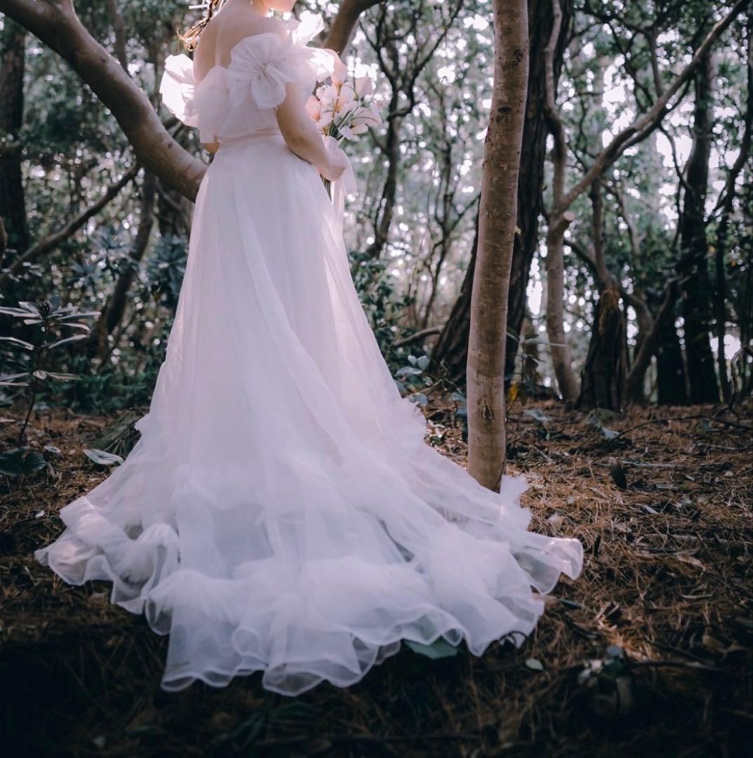 DRESS PRODUCTION】オフショルダーオーガンジー フリルドレス - メルカリ