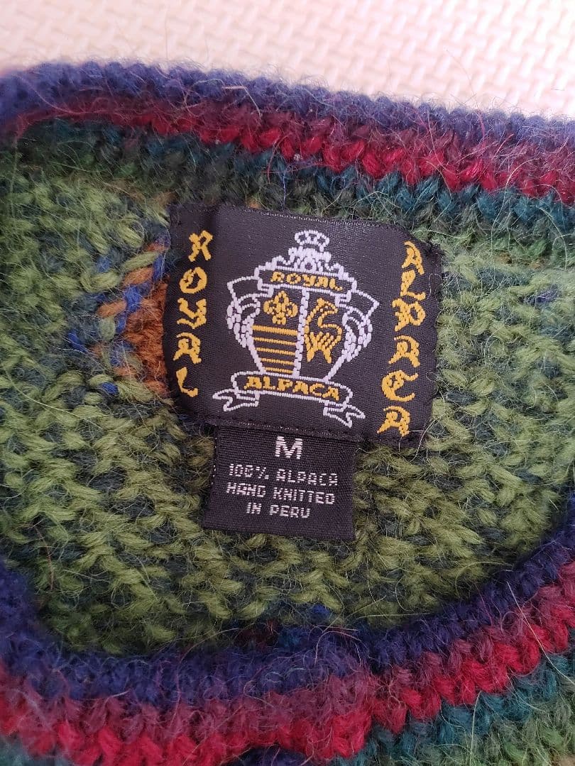 美品 最高級 ROYAL ALPACA アルパカ カーディガン ペルー製 厚手