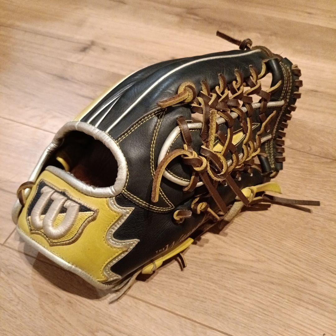 Wilson 軟式グローブ 黒/黄色　オールラウンド　新品湯もみ型付け購入品 NEW【湯もみ型付け無料】ウィルソン(Wilson) 硬式グラブ（グローブ
