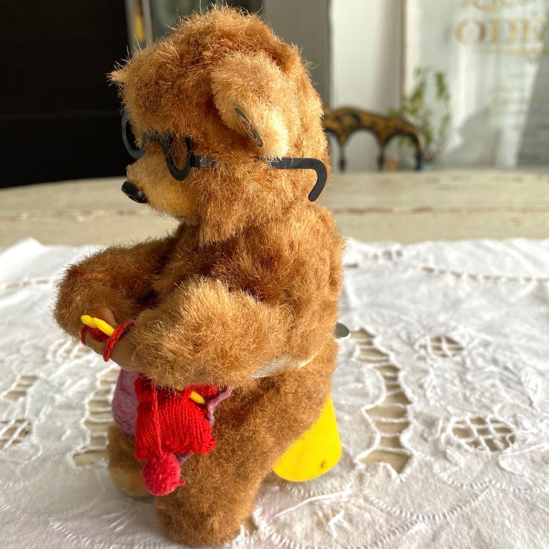 アンティーク ビンテージベア ゼンマイ仕掛け 編み物ベア max carl