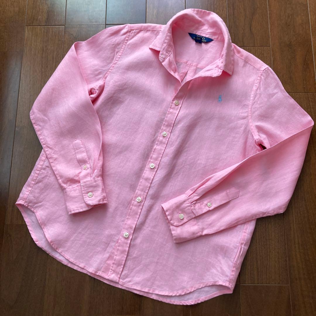 ポロラルフローレン ガールズ リネンシャツピンク 150㎝ - メルカリ