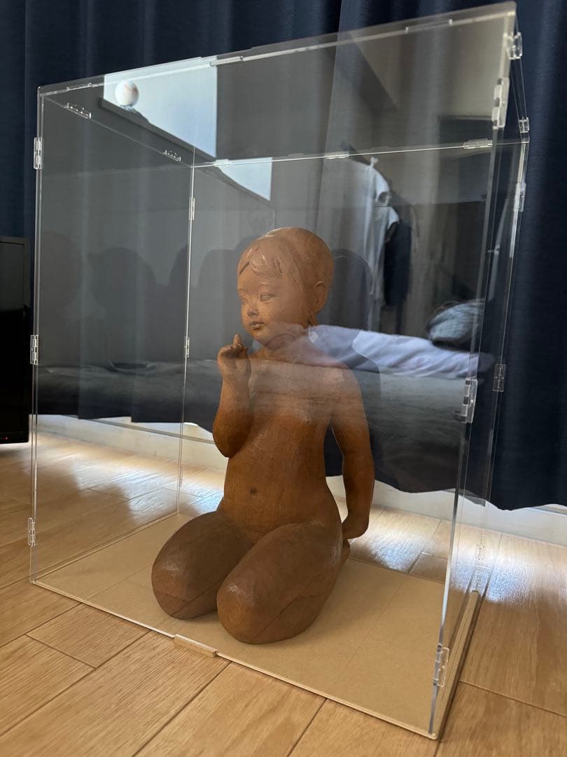 真作保証 彫刻家巨匠 林昭三 受注制作 最高峰上手作 木彫彫刻 【あたし