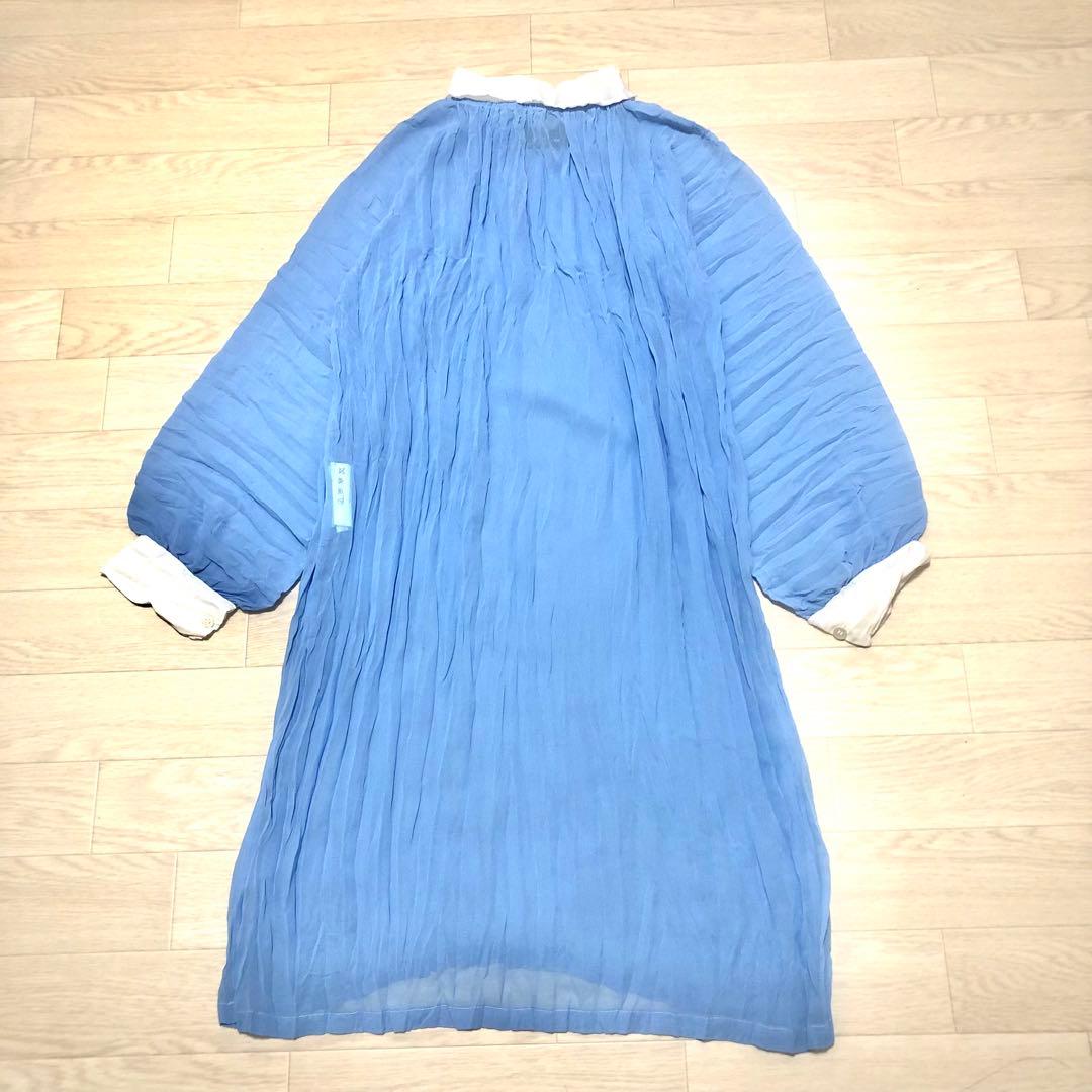 トリココムデギャルソン プリーツ加工ワンピース シフォンジョーゼット