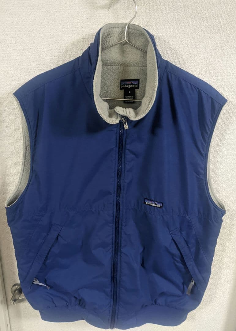 パタゴニア シェルドシンチラベスト ナイロン　ブルー　サイズＬ　90年代 91 パタゴニア シェルドシンチラベスト ブライトブルー 表記(L) USA製