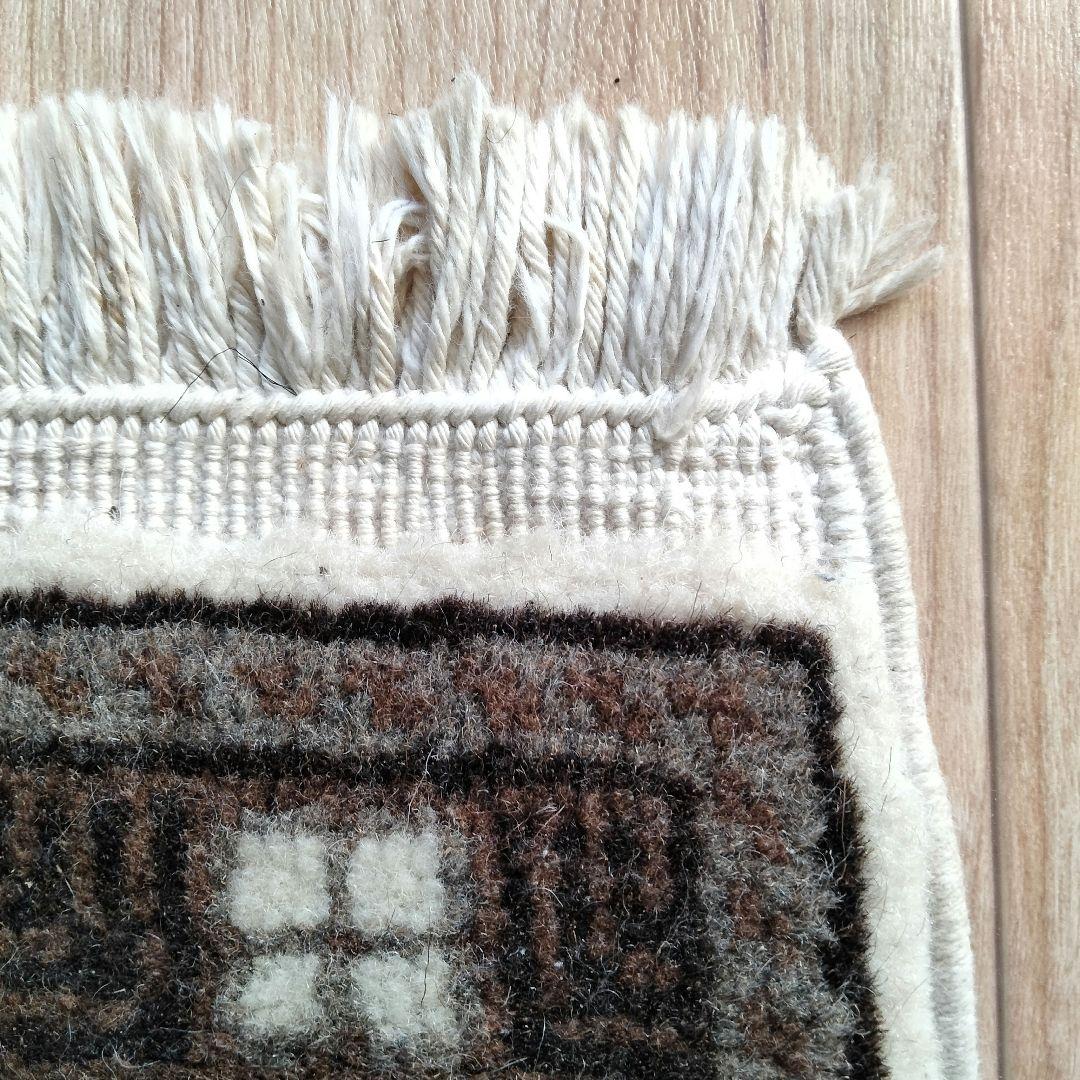 Y358 高級トルコ絨毯 カイセリ 手織 ウールxコットン 63×89cm - メルカリ