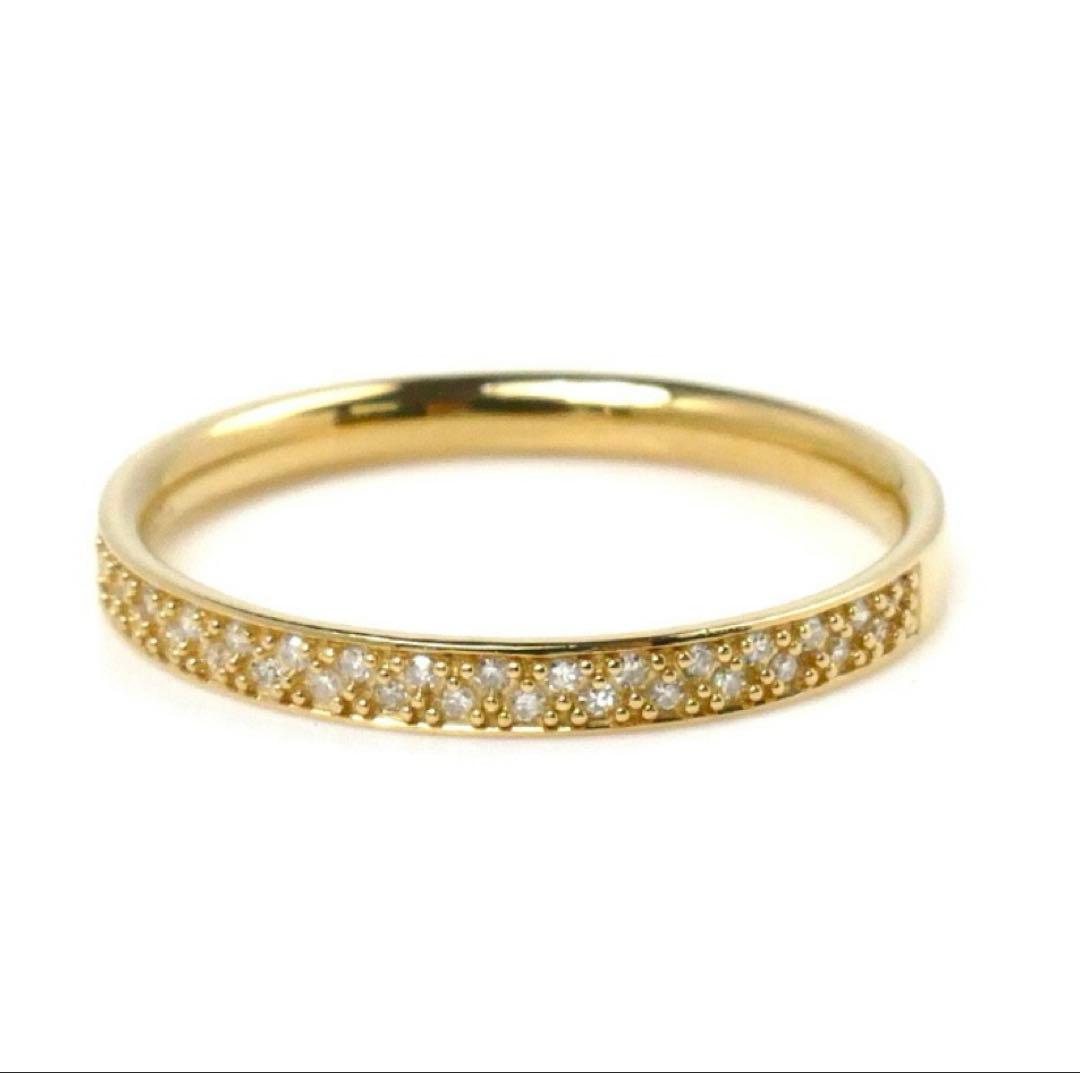 アガット agete K18 マイクロセッティングリング 9号 - メルカリ