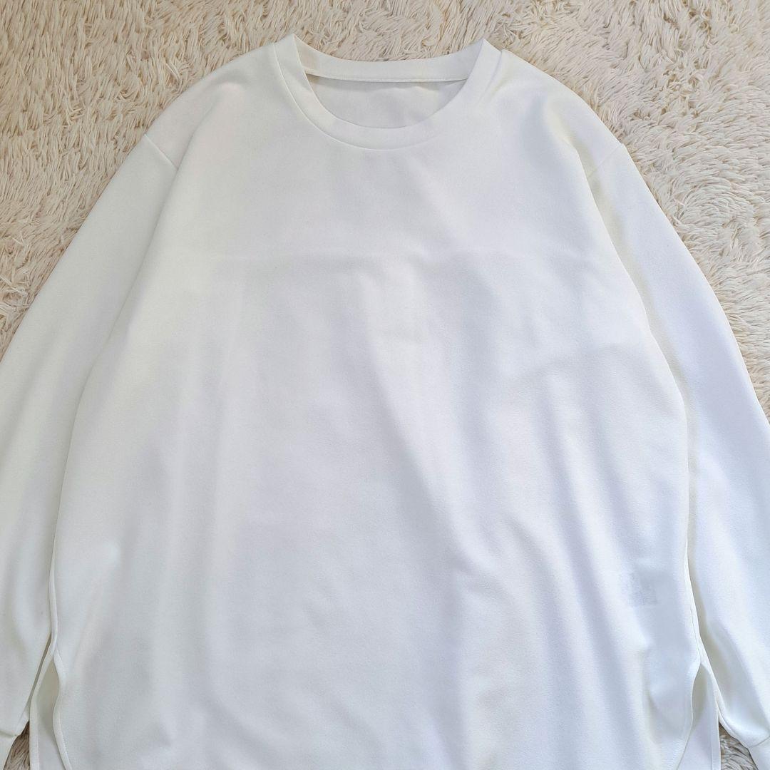 美品 ビアズリー Tブラウス カットソー 洗える バックタック 白