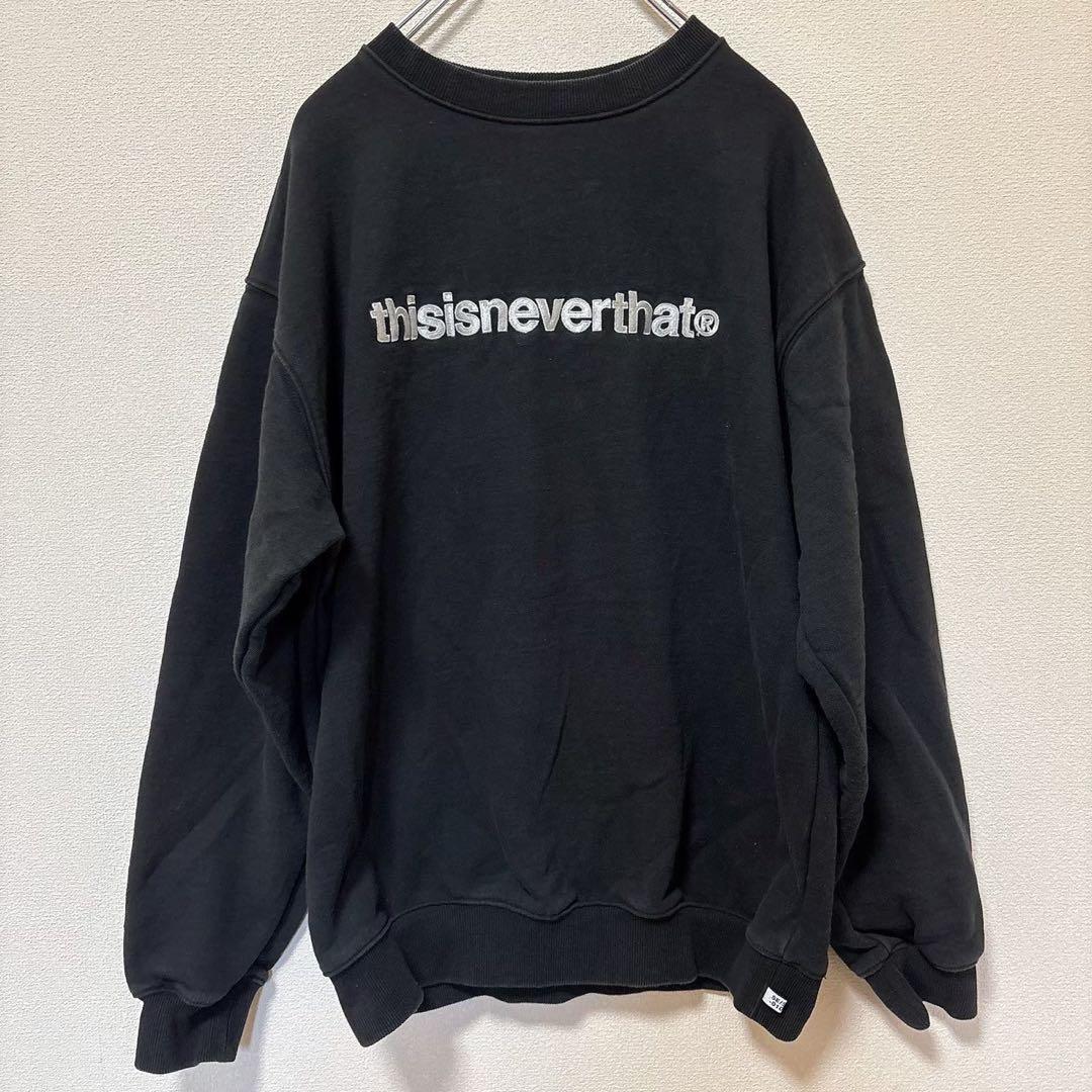 thisisneverthat ロゴスウェット 刺繍 トレーナー M ブラック - メルカリ
