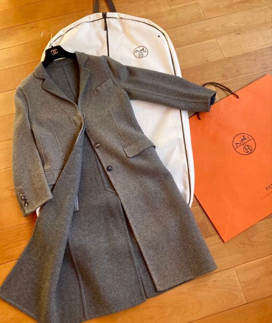 HERMES マルジェラ期　カシミヤコート　ダブルフェイス　美品　クリーニング済 HERMES - エルメス コート マルジェラ期 カシミヤ ダブルフェイス