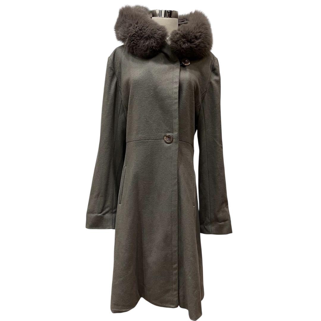 新品マックスマーラスタジオ　ロングウールコート　サイズ42 マックスマーラ ウールロングコート レディース SIZE 42 (M) MAX MARA