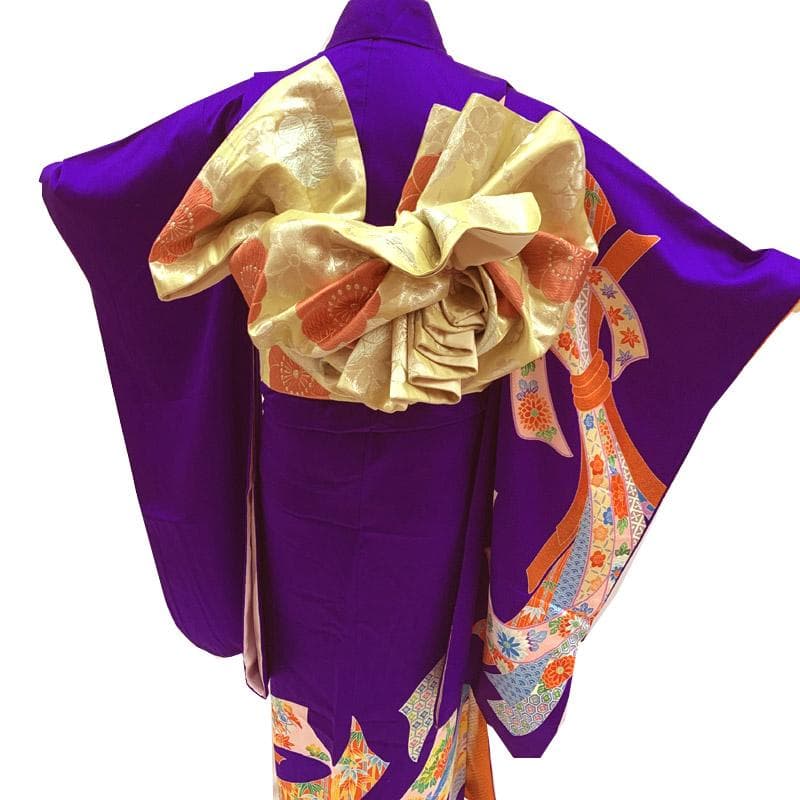 510aj11□ハーフ成人式 卒業式 女児 着物&袋帯&長襦袢 束ね熨斗□