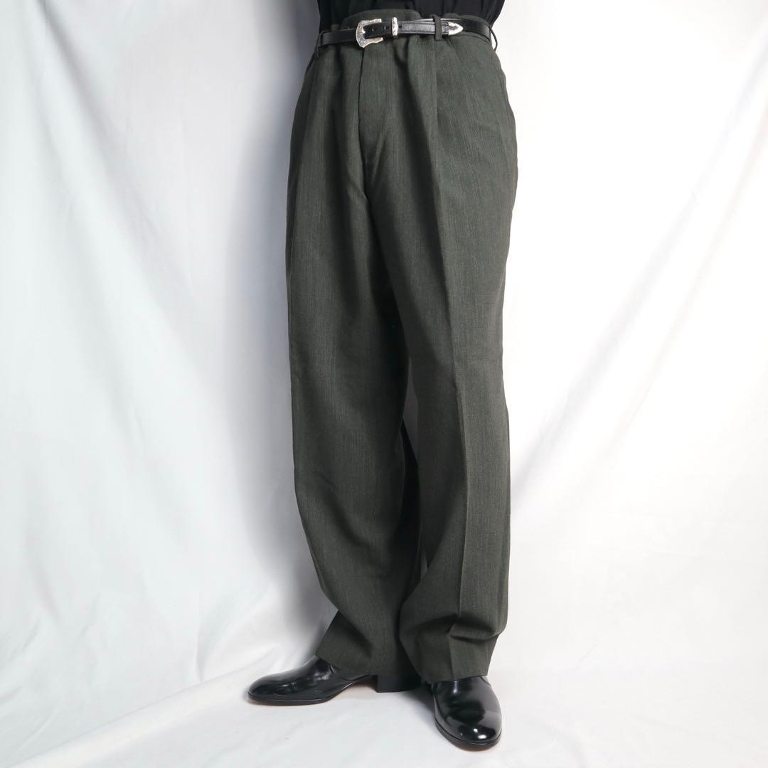 80s 90s HUGO BOSS 2タック ウール ワイド スラックス - メルカリ