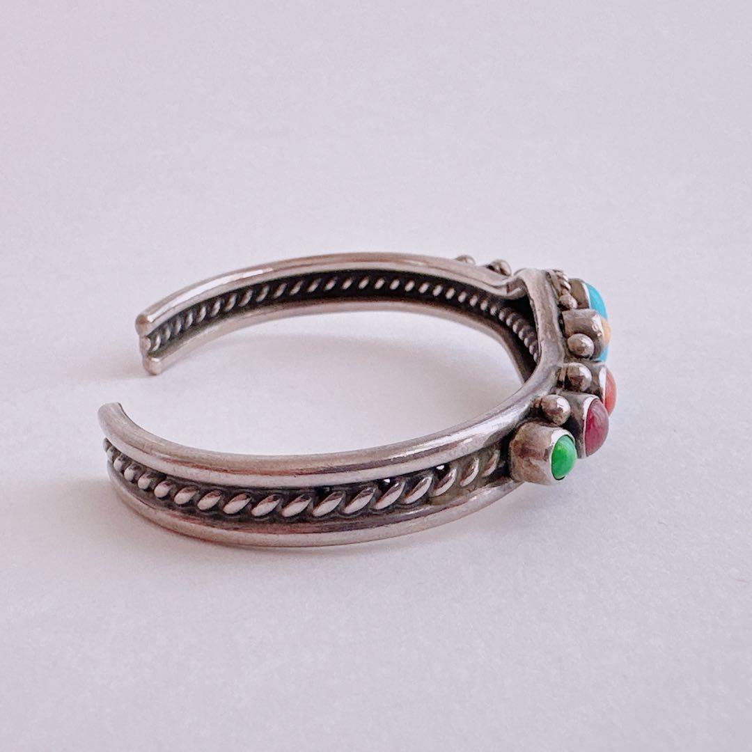 ヴィンテージナバホターコイズマルチカラーバングル 【J879】