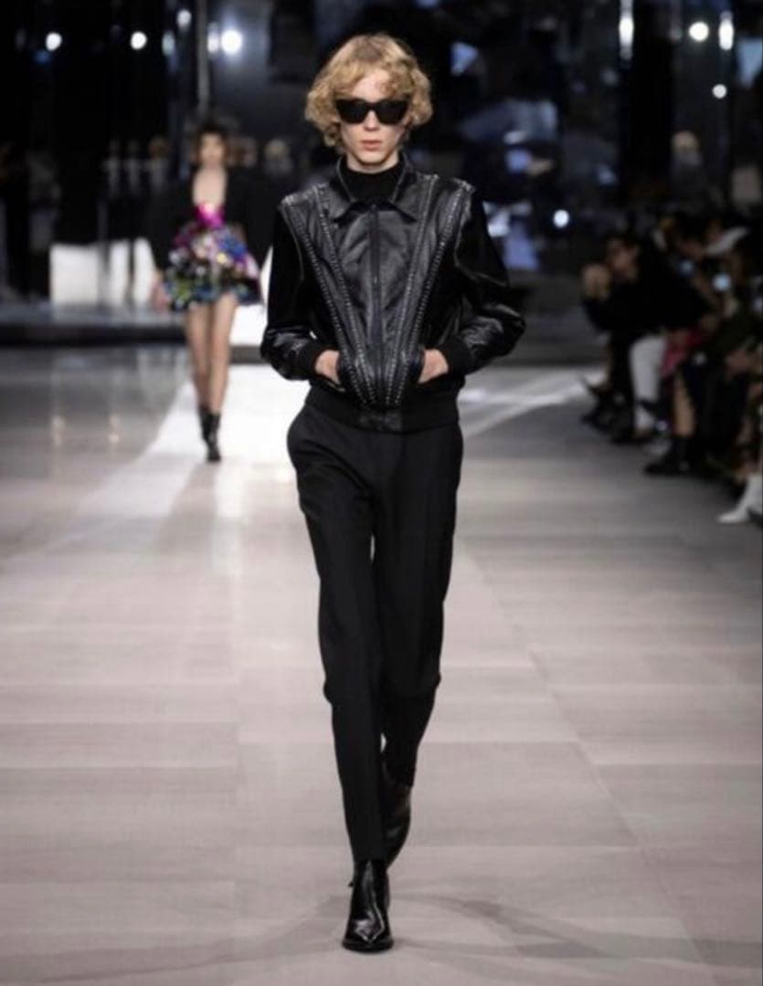 CELINE 19SS ラムスキンラインストーンレザージャケット - メルカリ