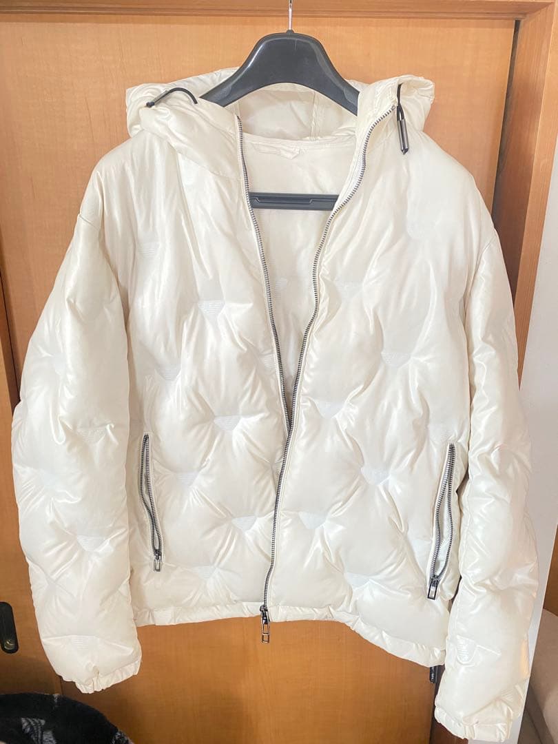 【出品今日で終わります】Emporio Armarni/52/ダウンジャケット EMPORIO ARMANI アルマーニ リバーシブル ダウンジャケット 無地 × 総