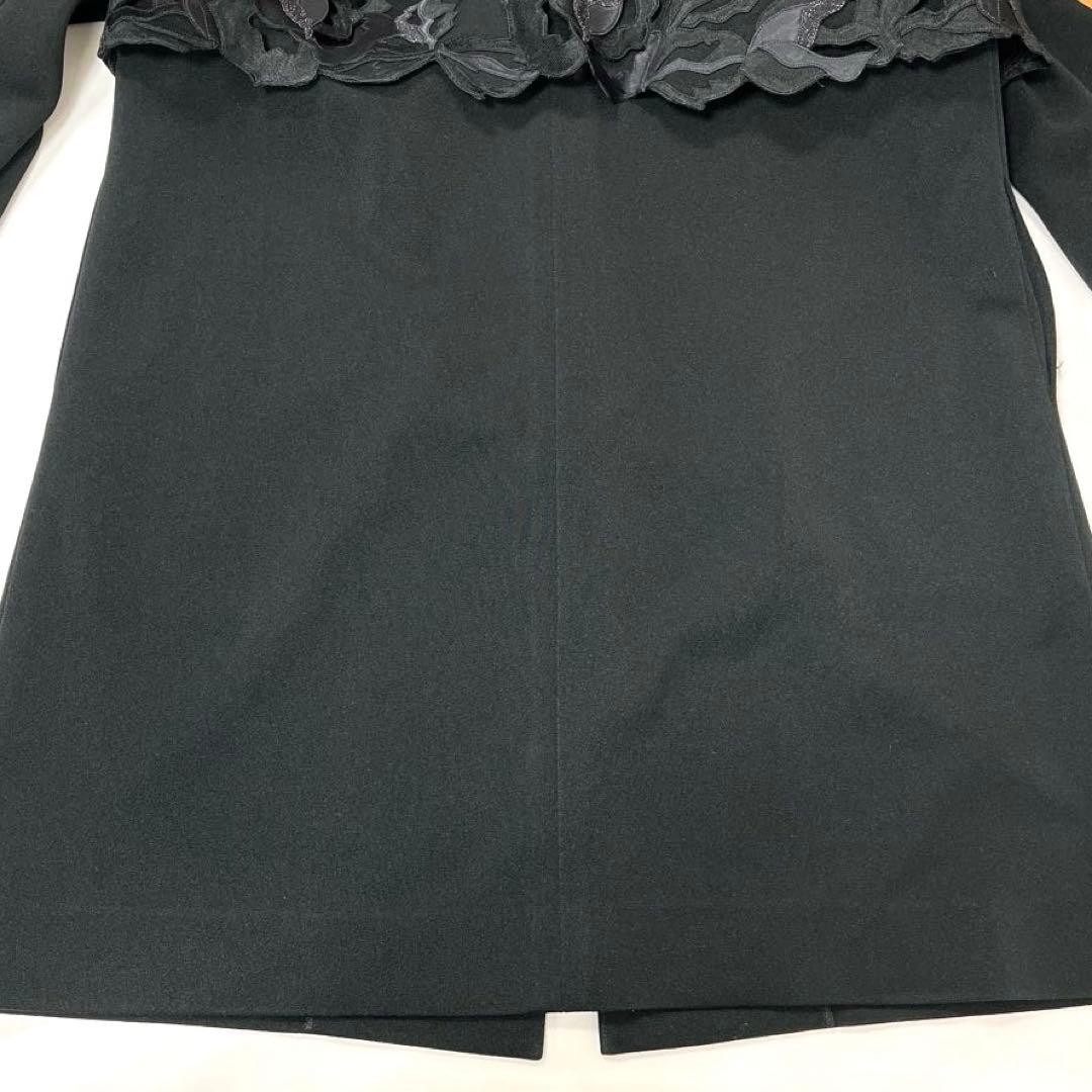 【タグ付き】《Ms.REIKO》レディース　ケープ風ミドル丈コート　ブラック