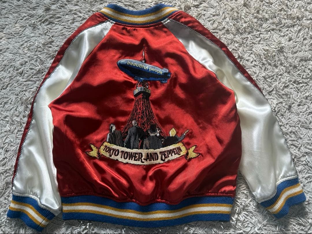 ビューティフルピープル　スカジャン　キッズシリーズ ビューティフルピープル“琳派の屏風絵”着想の刺繍を施したスカジャン