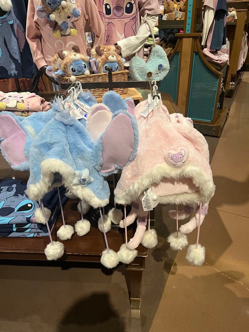 上海ディズニー限定 スティッチ エンジェル ファンキャップ 帽子 2点