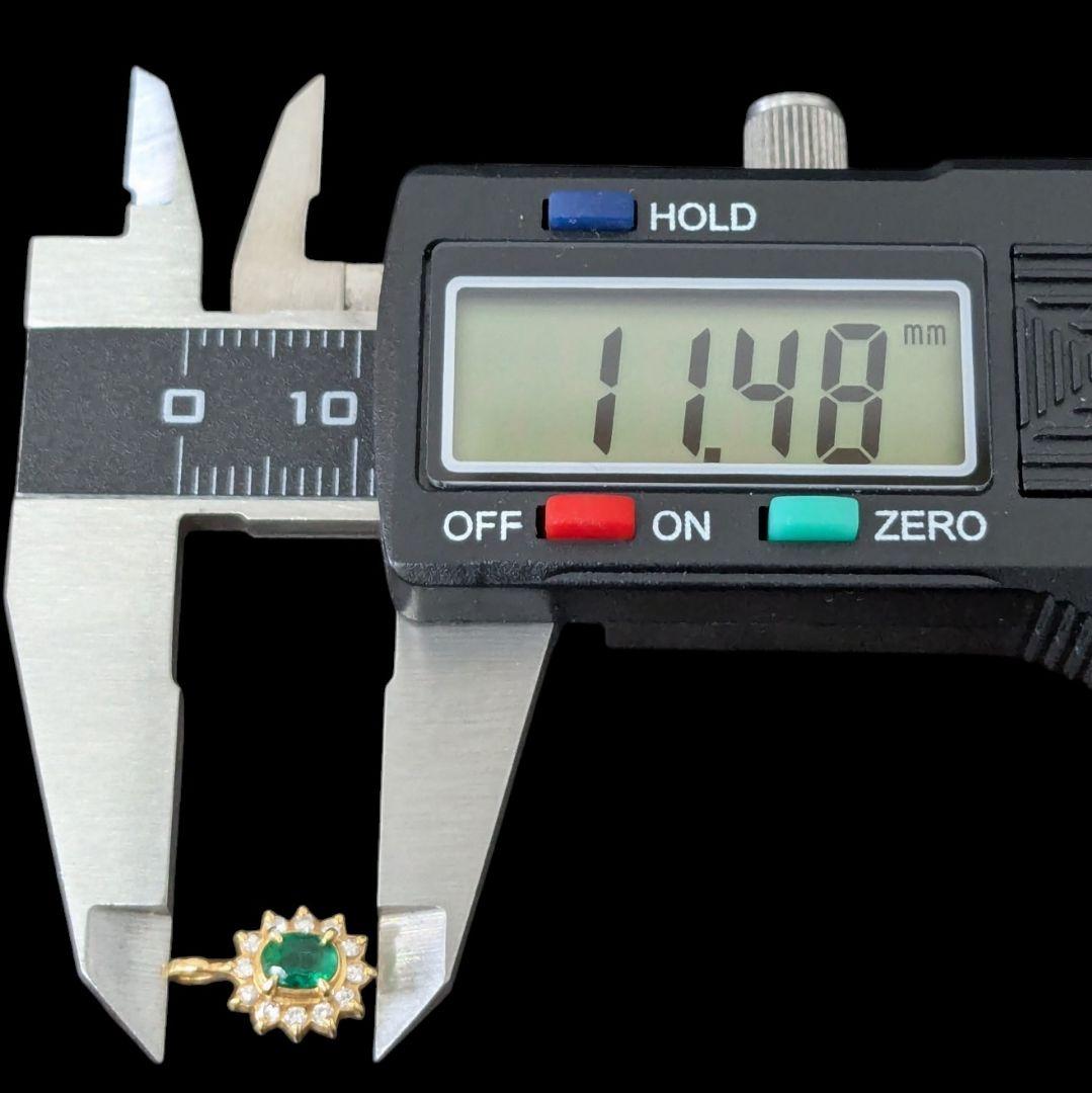K18 エメラルド ペンダントトップ 0.8g 750 ゴールド ネックレス