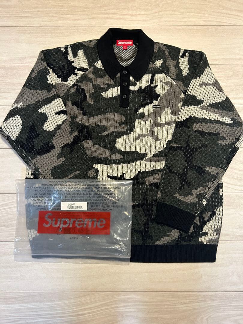 Supreme Small Box Polo Sweater XXLスノーカモ - メルカリ