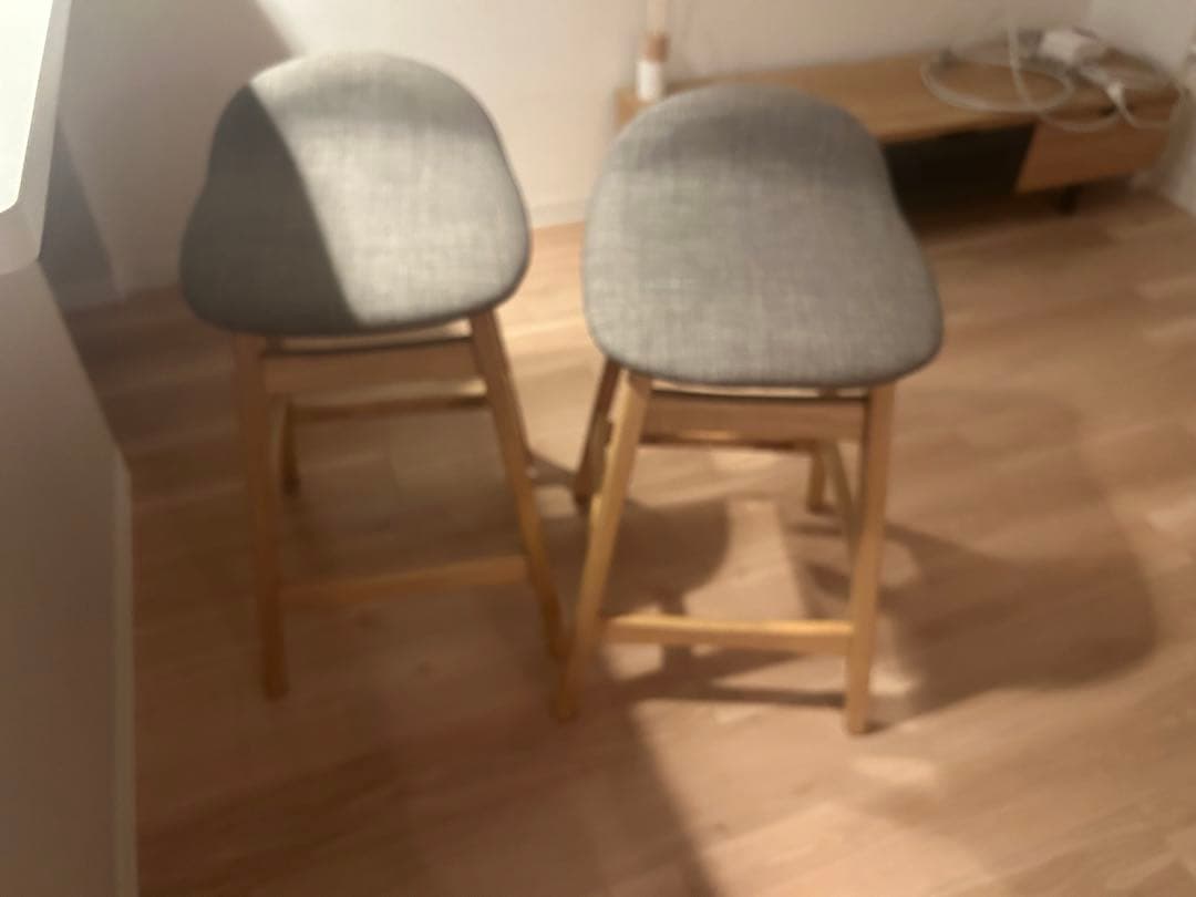 モダン バースツール グレー 2脚セット