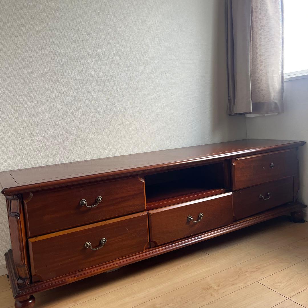 木製テレビ台 ダークブラウン 4引き出し 楽天市場】伸縮 テレビ台 回転盤付 アルダー前板 幅156〜215cm ダーク