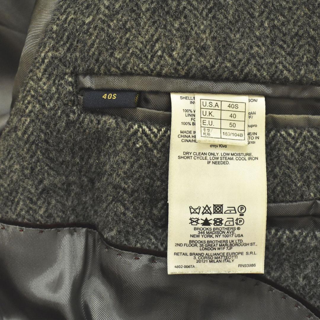 ブルックスブラザーズ 346 シングル チェスターコート ヘリンボーン柄