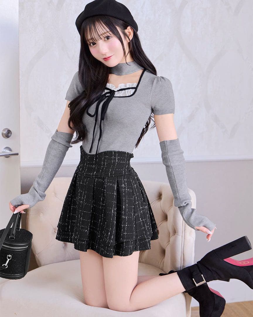 ミシェルマカロン 美脚スカート ツイード - メルカリ