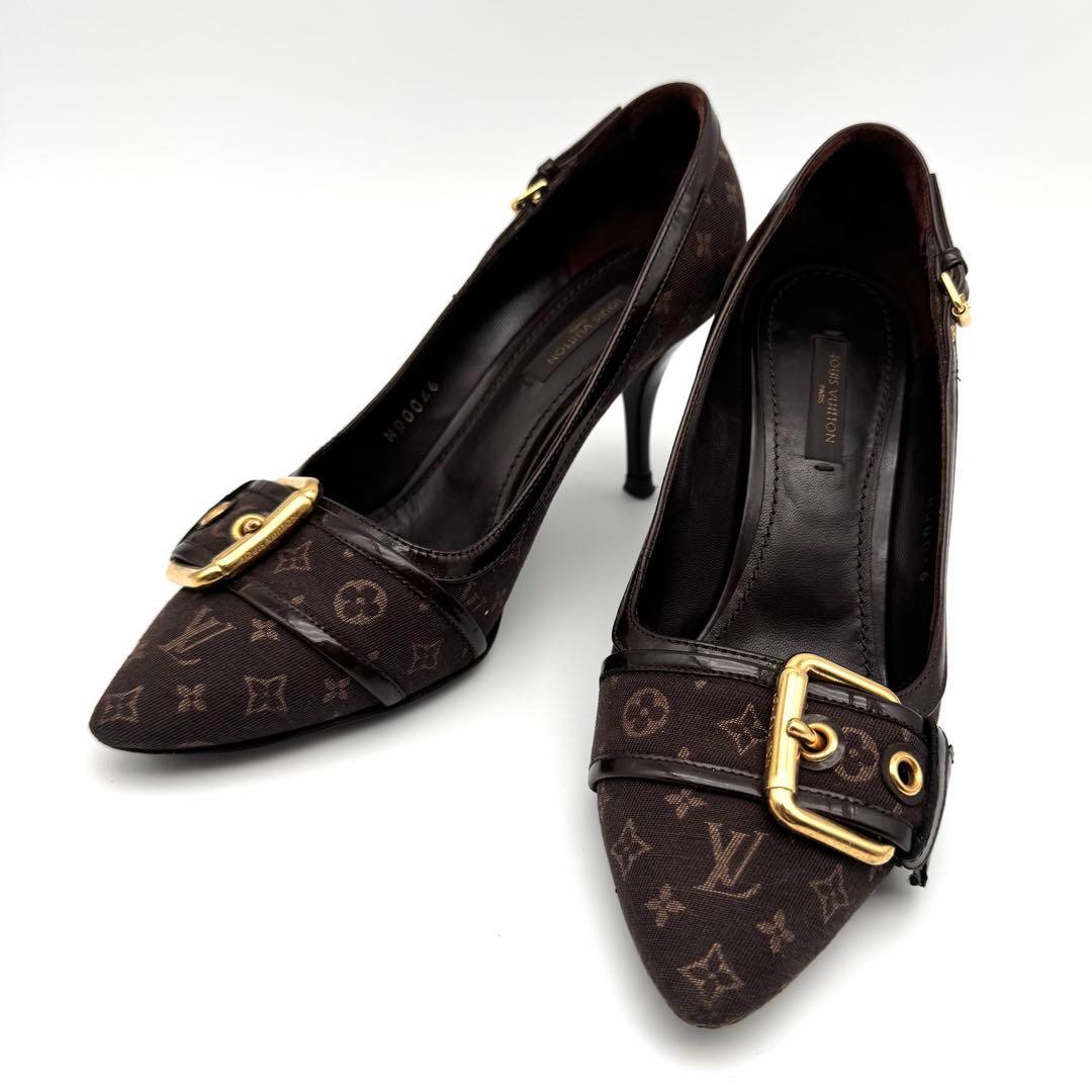 23cm　LOUIS VUITTON ルイヴィトン　モノグラム　パンプス 送料込*ルイヴィトン【ガラパンプス】メッシュモノグラム8.0cm (Louis