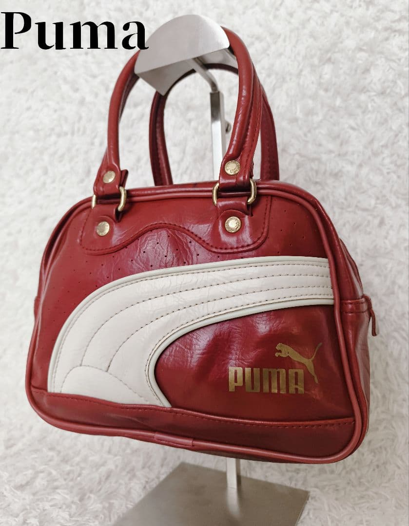 PUMA レトロ ミニ ボストンバッグ レッド archive 00s y2k - メルカリ
