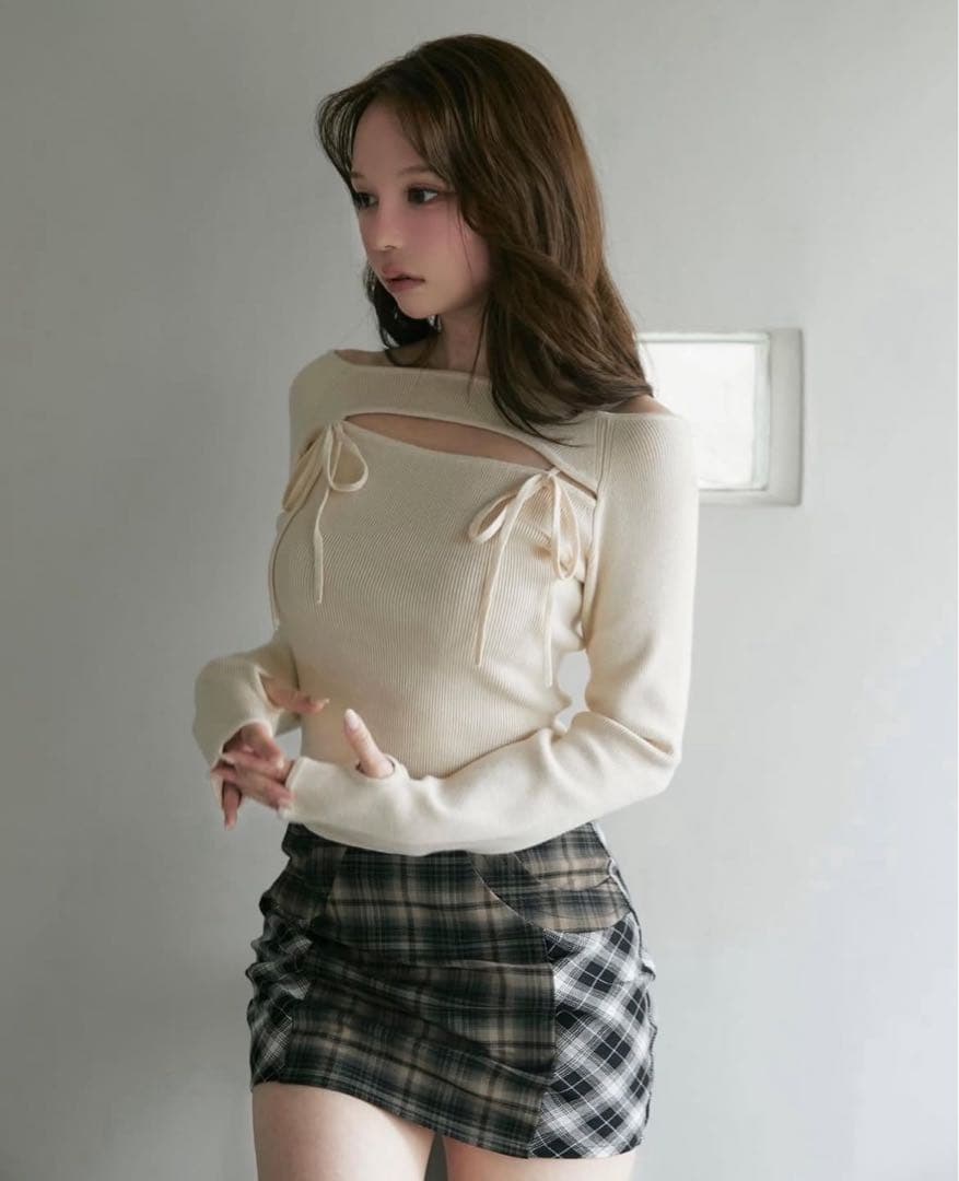 andmary Bebe knit tops アイボリー