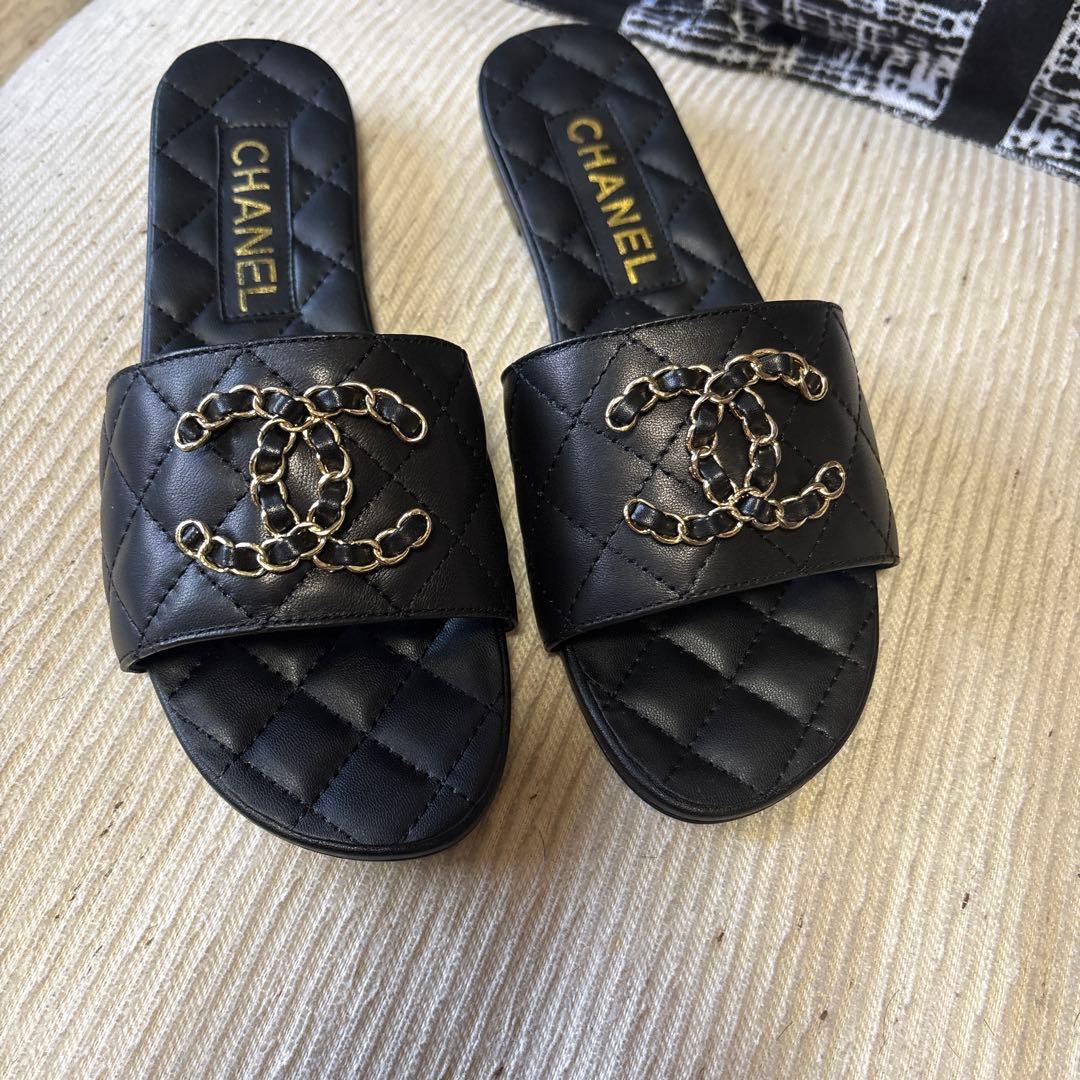 CHANEL ブラック キルティング サンダル新品未使用 - メルカリ