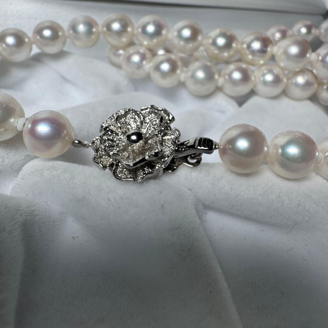 アコヤ真珠 ネックレス パール 7.8mm 43cm 36.4g ホワイトピンク
