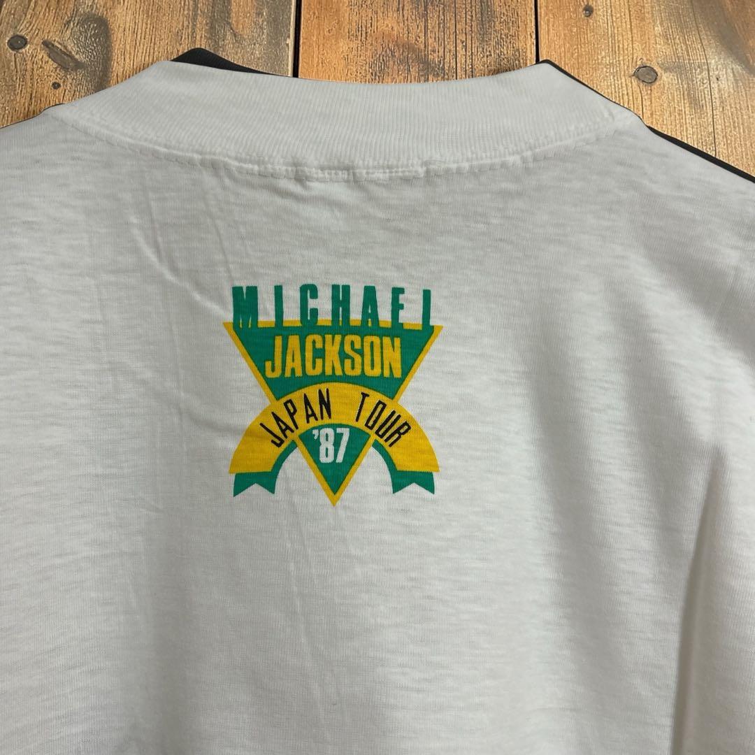 JAPAN TOUR '87マイケルジャクソン Tシャツ ホワイト - メルカリ