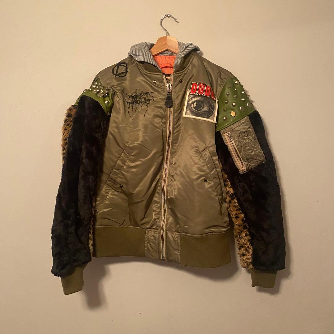 aldies×cyderhouse MA-1 パンクスタッズフードジャケット - メルカリ