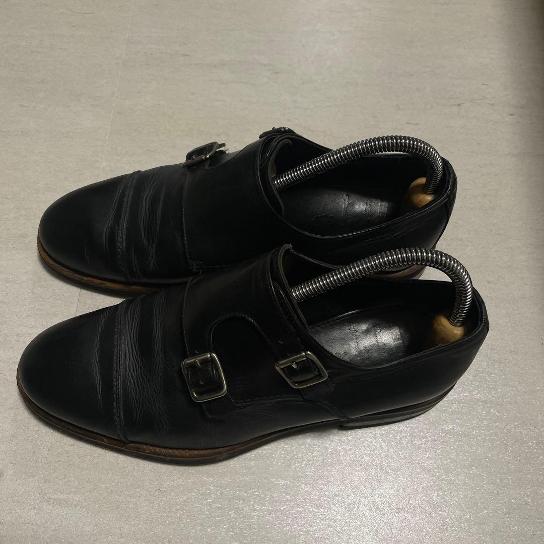 HILTON ブラック ダブルモンクストラップ ビジネスシューズ ビブラム