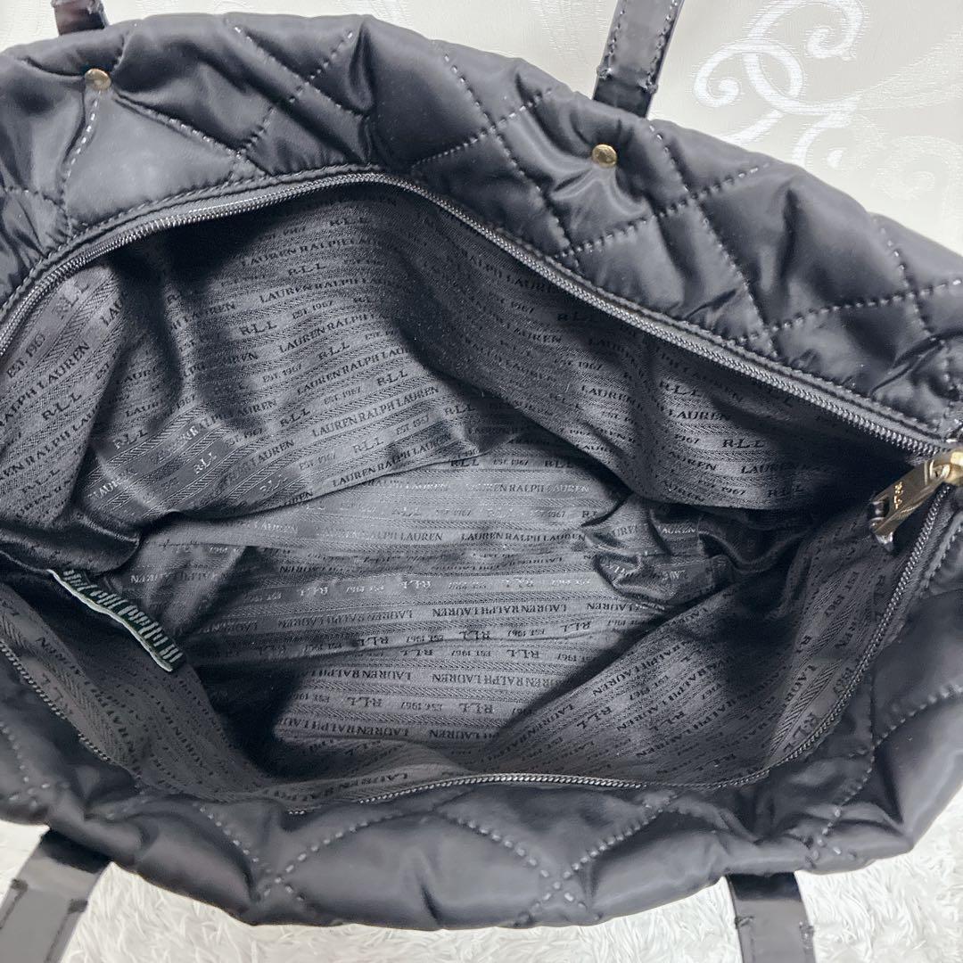 美品】ローレンラルフローレン キルティング トートバッグ 金ロゴ