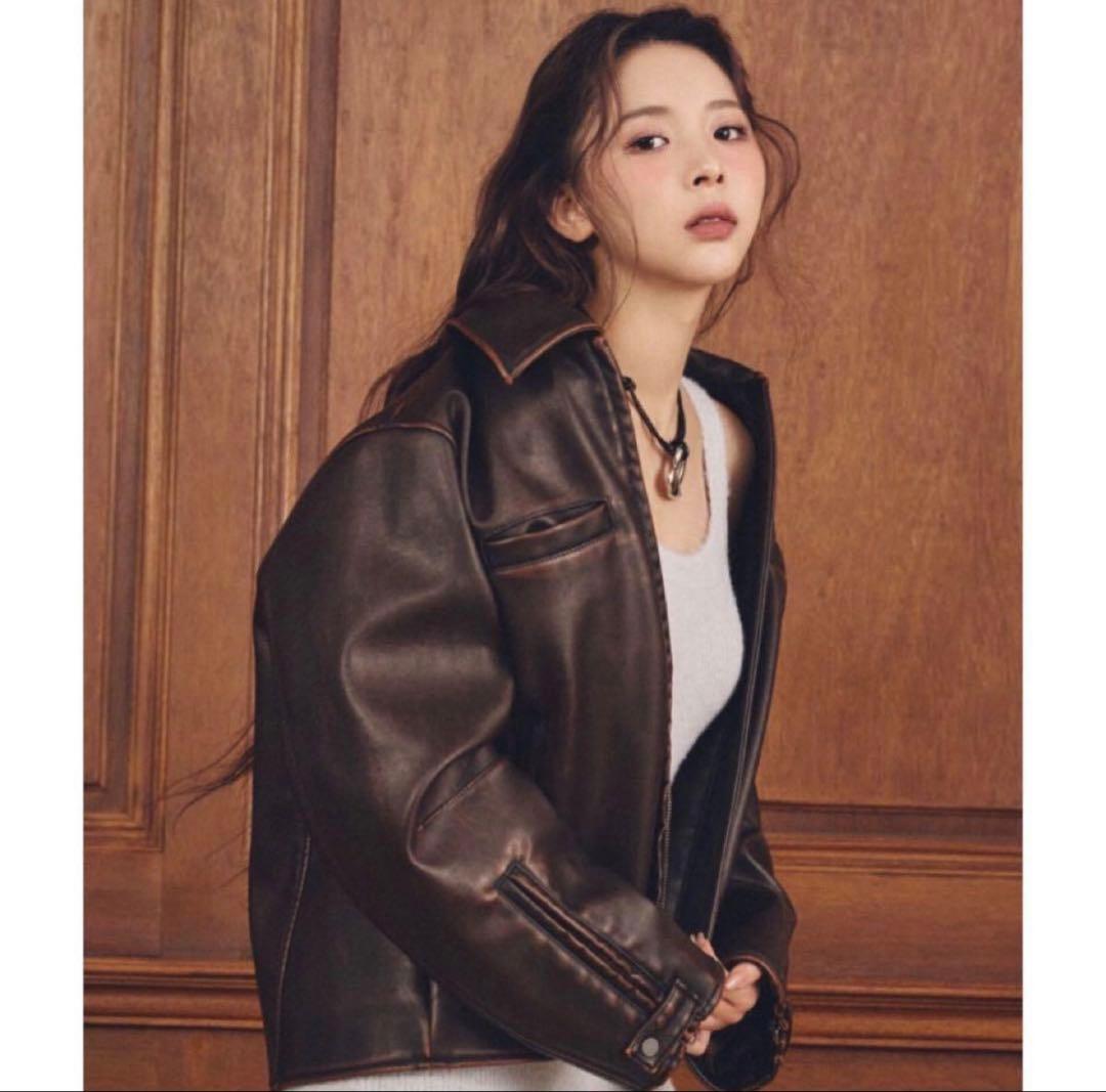 MICHIXSLY ミチスライ F／LEATHER ジャケット ブラウン - メルカリ