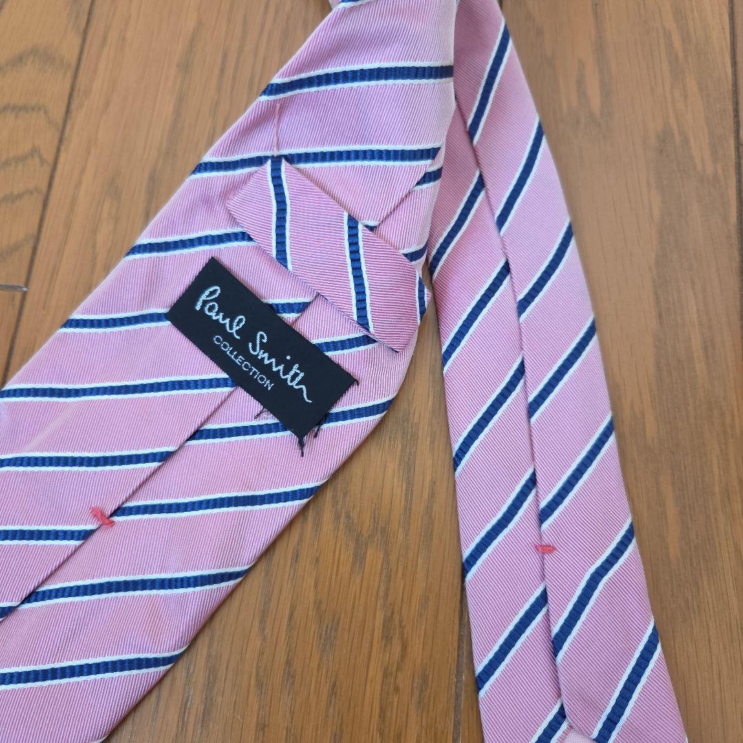 ポールスミス コレクション ネクタイ ピンク ストライプ シルク 入学式