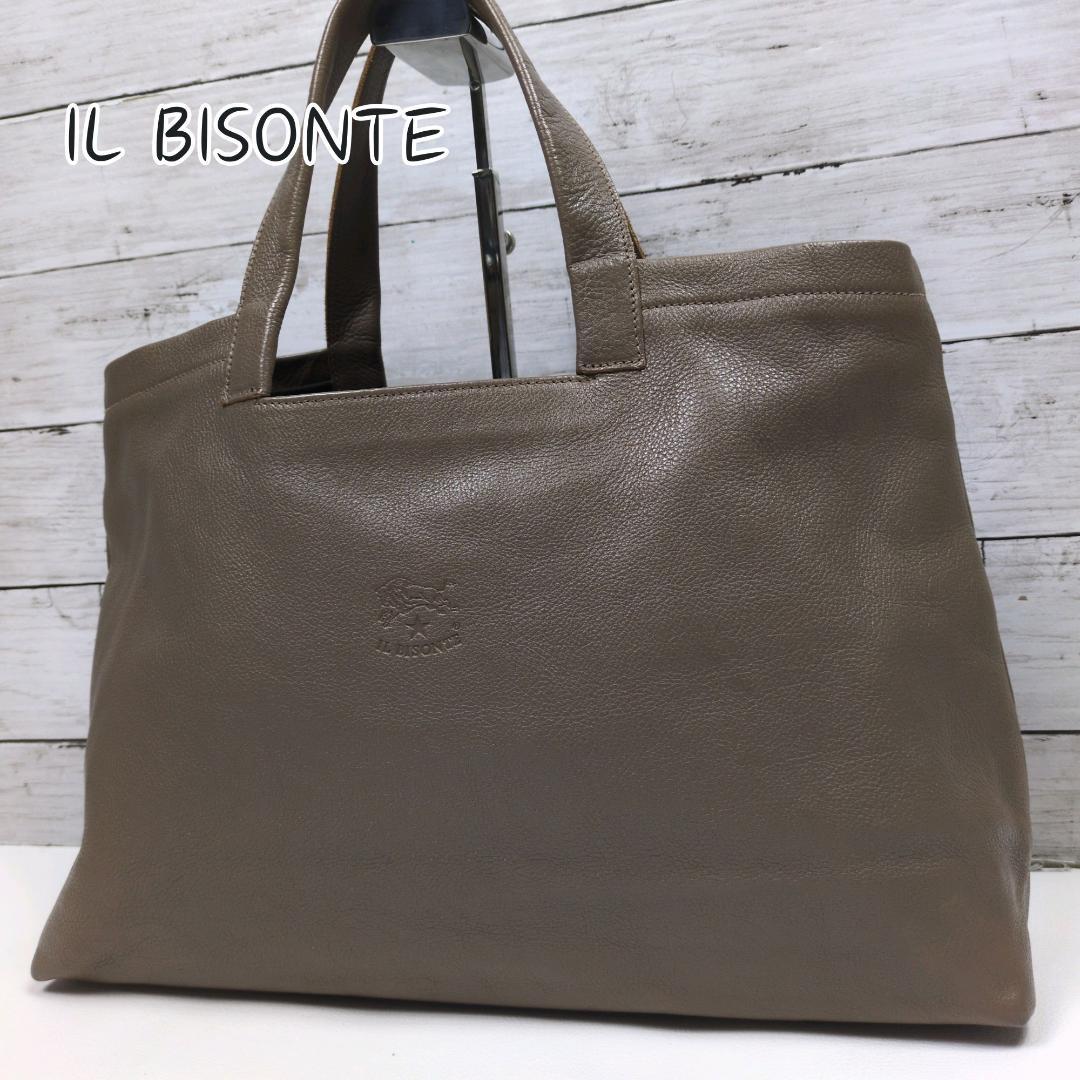 イルビゾンテ IL BISONTE トートバッグ シボ グレージュ 肩掛け - メルカリ