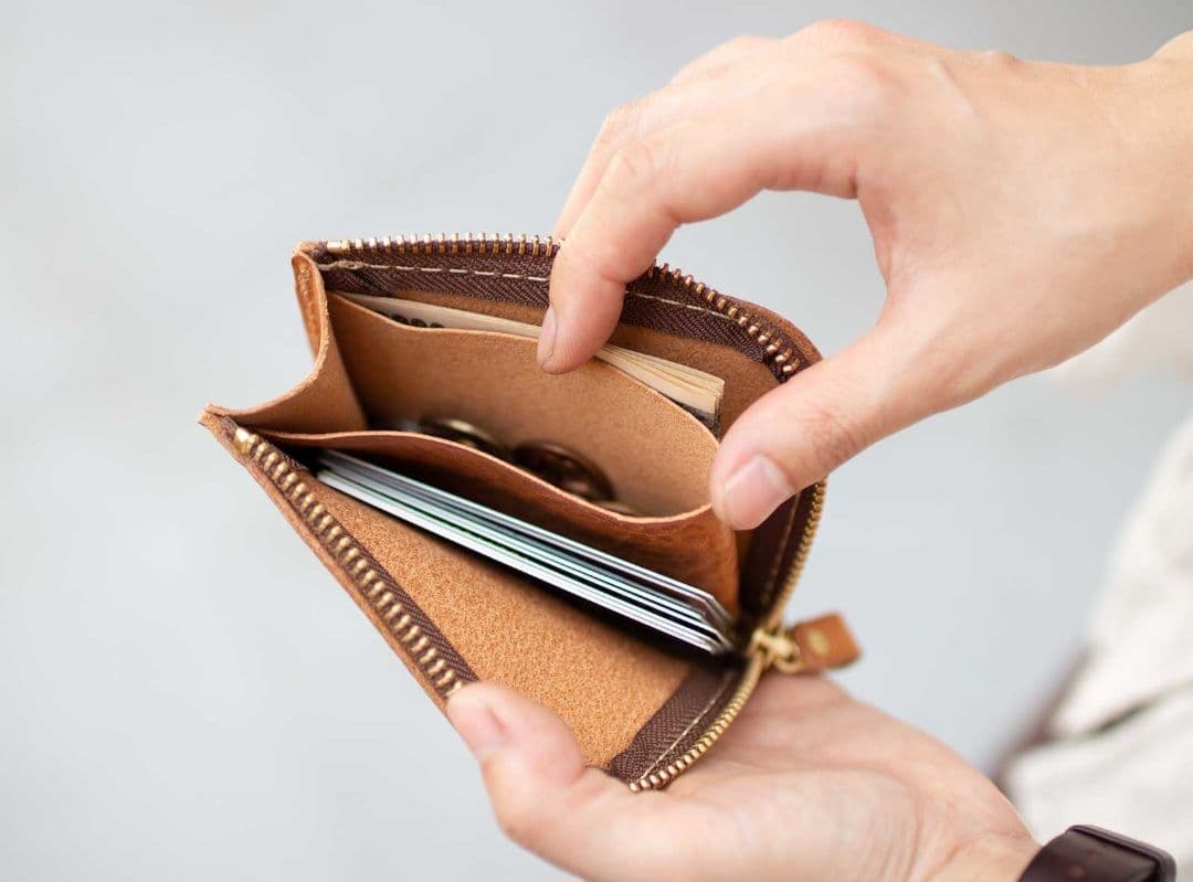 新品・ローストグリーン】analogico L字ファスナーミニ財布 アナロジコ