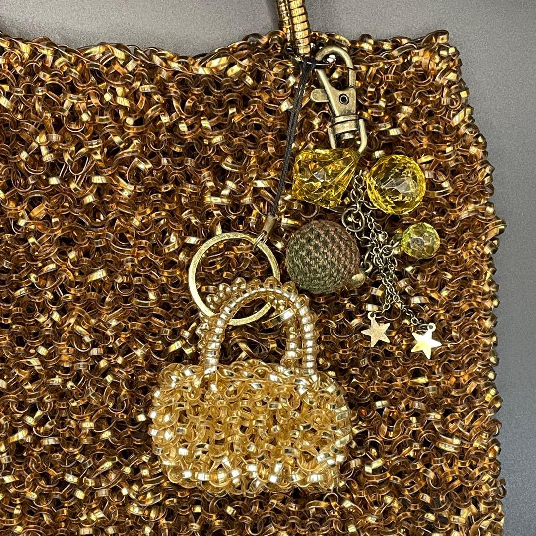 ANTEPRIMA ワイヤーバッグ ゴールド スクエア チャーム2個付き - メルカリ