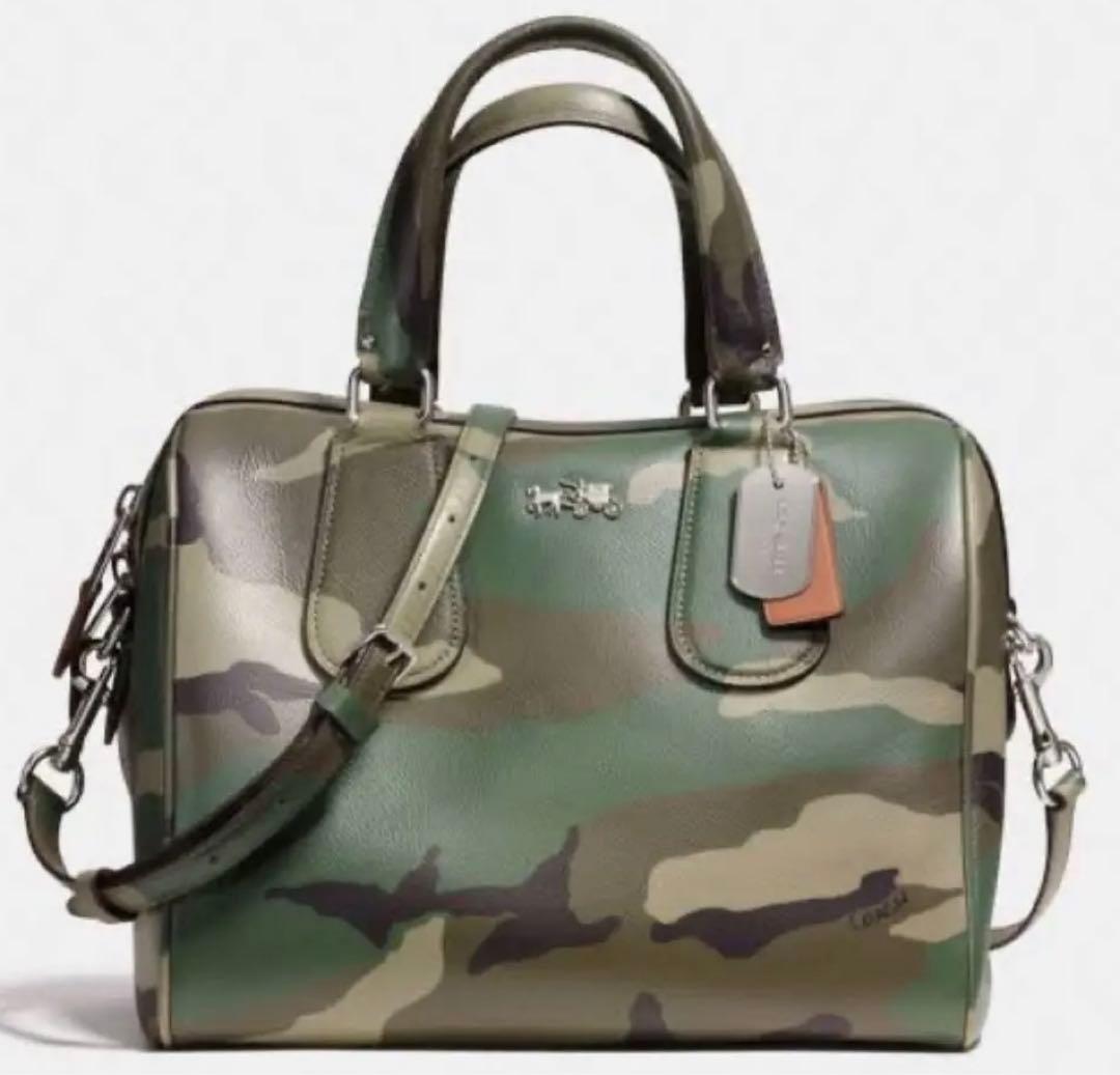 COACHコーチ サリーサッチェル カモフラージュ 2WAYバッグ 迷彩柄
