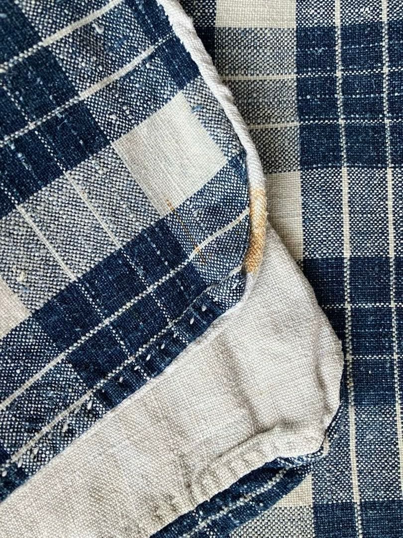 19世紀 フランス アルザス ケルシュ リネン インディゴ クロス - メルカリ