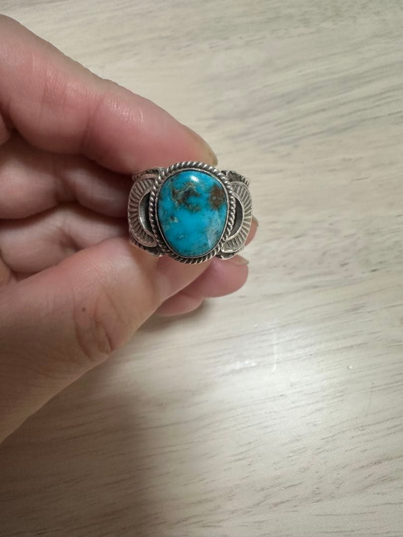 ボーリーブスモレンシシルバーリング　navajo アメリカインディアンジュエリー サンシャインリーブス ハートリング インディアンジュエリー NAVAJO